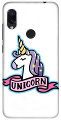 Білий чохол для дівчинки на Xiaomi Redmi 7 Unicorn