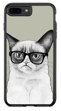 Серый чехол для iPhone 8 plus Грустный котик