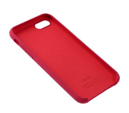 Оригинальный софт тач бампер для iPhone SE 2 с покрытием "анти-отпечаток" цвет красная роза