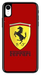Красный чехол для iPhone XR Логотип Ferrari