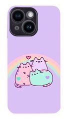 Нежный чехол с котиками на iPhone 14 plus для девочки