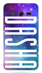 Фиолетовый чехол с Космосом на Galaxy Core 2 Имя Даша