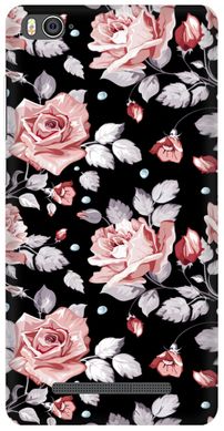 Чорний чохол з квітами для Xiaomi Mi4c Троянди