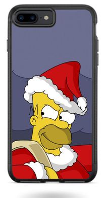 Чехол с Гомером Симпсоном на iPhone 8 plus Новогодний