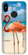 Чехол с Фламинго на Xiaomi Note 5 Голубой