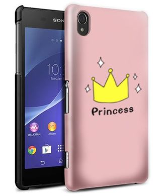 Чохол з написом Princess на Sony Xperia Z1 Рожевий