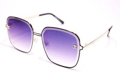 Сонцезахисні окуляри Chanel в тонкій квадратної оправі Градієнт синій рожевий сірий фіолетовий