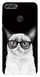 Противоударный бампер для Huawei P Smart Котик в очках