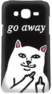 Крутой бампер Samsung j500 котик с факом go away