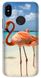Чехол с Фламинго на Xiaomi Note 6 Голубой