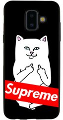 ТПУ Чехол Котик с факами на Samsung Galaxy J6 Plus 2018 Логотип Supreme