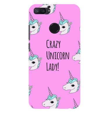 Чохол Crazy unicorn lady для Xiaomi Mi 8 lite Рожевий