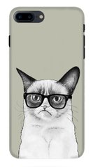 Чехол с Грустным котиком на iPhone 8 plus Серый