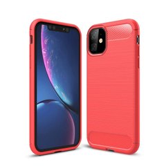 Чехол с карбоном для iPhone 11 с диагональю 6,1 RED