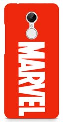 Красный чехол на Xiaomi Redmi 5 Plus Логотип Марвел
