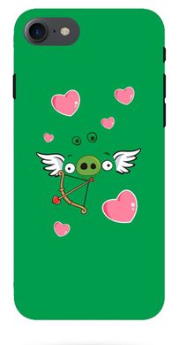 Зеленый чехол накладка для iPhone 8 Engry Birds