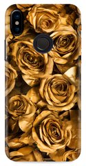 Золотой чехол с Цветами на Xiaomi Redmi Note 5 Розы