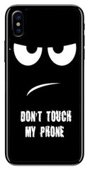 Черный чехол на iPhone xs Don't tuch my phone