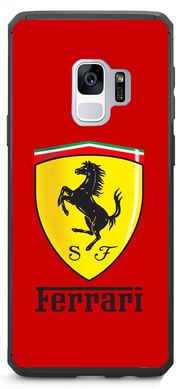Червоний чохол на Galaxy S9 Логотип Ferrari