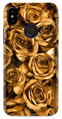 Золотой чехол с Цветами на Xiaomi Redmi Note 5 Розы