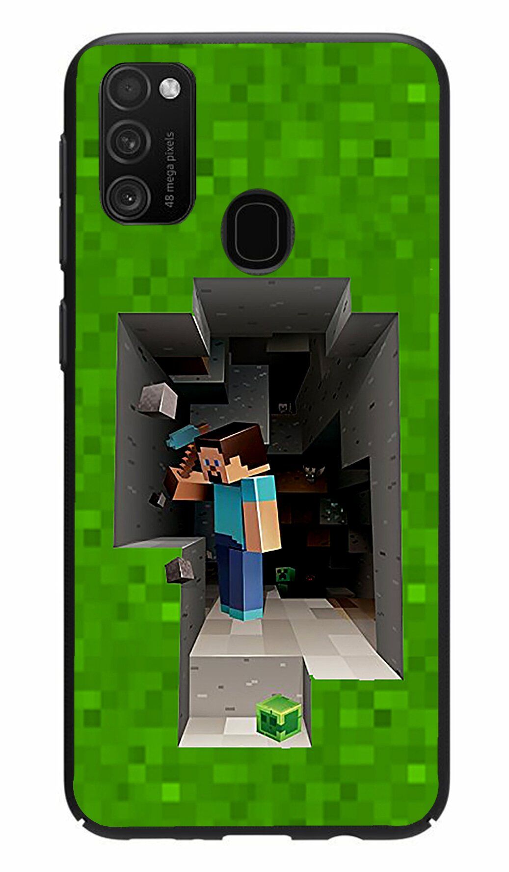 Прочный бронированный чехол для Samsung Galaxy M21 для мальчика Minecraft  Steve