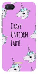 Чохол накладка Crazy unicorn lady на Xiaomi Redmi 6a Рожевий