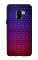 ТПУ Чехол с Текстурой карбона на Galaxy А6 Фиолетовый