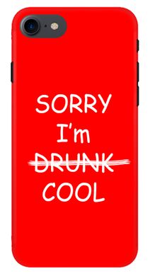Красный чехол на iPhone 7 Sorry I'm cool