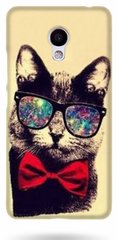 Модный чехол для Meizu M5 note Котик в очках