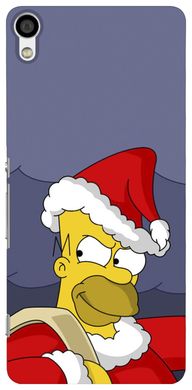 Чехол с Гомером Симпсоном на Sony Xperia X Dual Новогодний