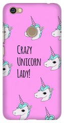 Чехол Crazy unicorn lady на Xiaomi Note 5a prime Дизайнерский
