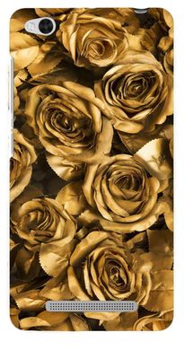 Чохол з Трояндами на Xiaomi Redmi 4a Золотий