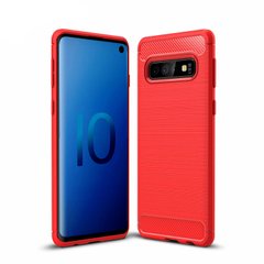 Красный карбоновый чехол для Samsung Galaxy S10е Противоударный