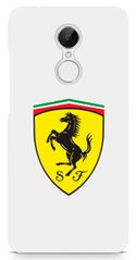 Белая накладка для Xiaomi ( Сиоми ) Redmi 5 Plus Логотип Ferrari