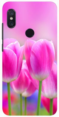 Рожевий чохол для Xiaomi Mi 8 Тюльпани