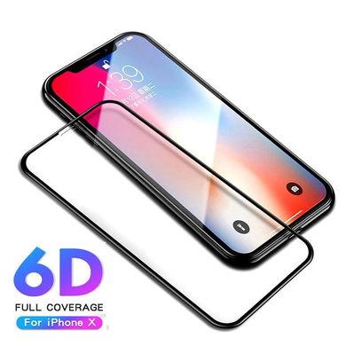 Закаленное стекло 6D на iPhone ( Айфон ) XS Black