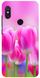 Розовый чехол для Xiaomi Mi 8 Тюльпаны