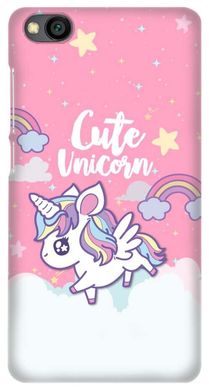 Розовый чехол на Xiaomi Redmi GO Cute unicorn
