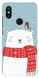 Новогодний чехол для Xiaomi Mi A2 Мишка в шарфике