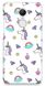 Чехол стикер с Единорогами и радугой на Xiaomi Redmi 5 Белый