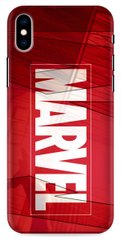Красный чехол для iPhone XS Max Логотип Марвел