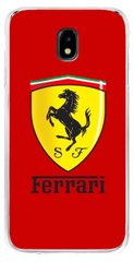 Червоний чохол для Galaxy ( Галаксі ) j730 Логотип Ferrari