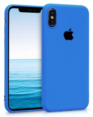 Синий чехол из мягкого ТПУ на iPhone Х / 10 Логотип Эпл