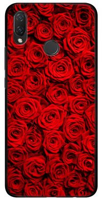 Червоний чохол з Квітами на Huawei P20 Lite Троянди