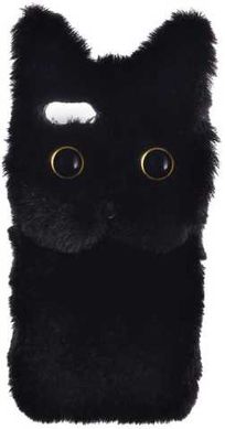 Пушистый чехол котик для Айфон 6 силиконовый белый
