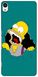 Чехол с Гомером Симпсоном на Sony ( Сони ) Xperia M4 Зеленый