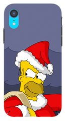 Новогодний бампер для iPhone XR Гомер Симпсон