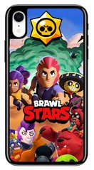 Прочный яркий бампер для iPhone ХR с персонажами Brawl Stars