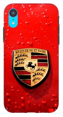 Яркий чехол для iPhone XR Логотип Porsche