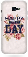 Белый бампер с Цветами для Samsung A520 Happy every day